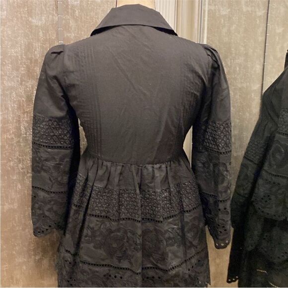 Adam Lippes tiered eyelet black dress, US2 - Picture 9 of 11
